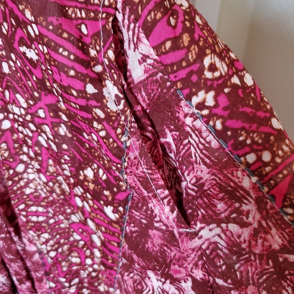 NEW Free People Pink Fushia Combo Short Sleeve Batik Tent Loose Fit Dress Size S - Picture 8 of 16